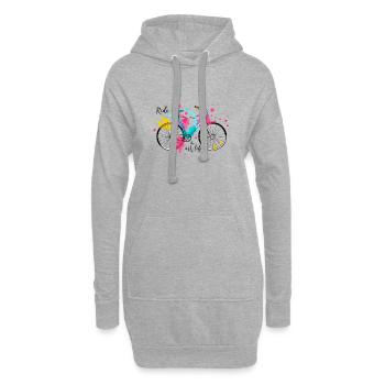 Ride the Art of Life Vibrant Watercolor Bicycle - Sweat-shirt à capuche long Femme - gris chiné - Devant