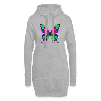 Schmetterling - Hoodie-Kleid - Grau meliert - Vorne