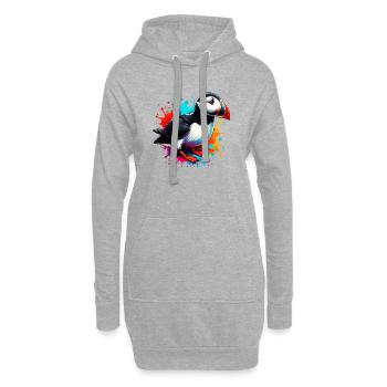 Papageitaucher - Hoodie-Kleid - Grau meliert - Vorne