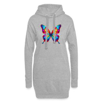 Schmetterling - Hoodie-Kleid - Grau meliert - Vorne