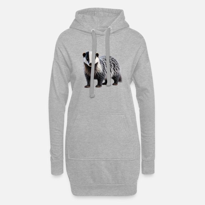 Dachs - Hoodie-Kleid - Grau meliert