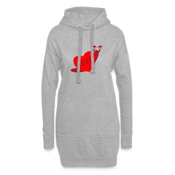 Liebe Schnecke - Hoodie-Kleid - Grau meliert - Vorne