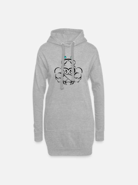 Alpha cancer Deluxe - Hoodie-Kleid - Grau meliert