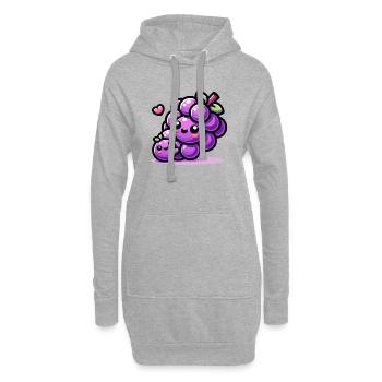 Raisin doux Design - Sweat-shirt à capuche long Femme - gris chiné - Devant
