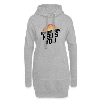 Die Zukunft braucht Sie - Hoodie-Kleid - Grau meliert - Vorne