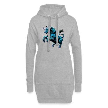 Stier - Hoodie-Kleid - Grau meliert - Vorne
