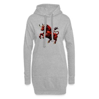 Taureau - Sweat-shirt à capuche long Femme - gris chiné - Devant