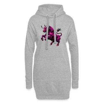 Taureau - Sweat-shirt à capuche long Femme - gris chiné - Devant