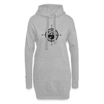Montagnes - L’aventure vous attend - Sweat-shirt à capuche long Femme - gris chiné - Devant