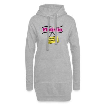 Flötistin Pink – Niemand ist Perfekt - Hoodie-Kleid - Grau meliert - Vorne