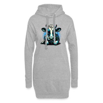Kuh - Hoodie-Kleid - Grau meliert - Vorne