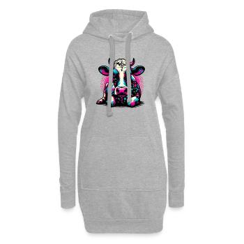 Vache - Sweat-shirt à capuche long Femme - gris chiné - Devant