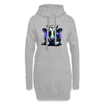 Kuh - Hoodie-Kleid - Grau meliert - Vorne