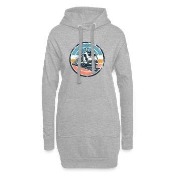 E-Lok mit Güterzug - Hoodie-Kleid - Grau meliert - Vorne