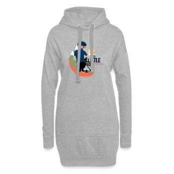 Little boy dreams - Sweat-shirt à capuche long Femme - gris chiné - Devant