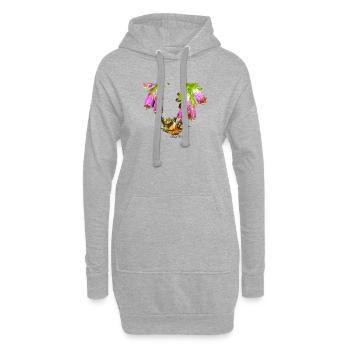 Mosaïque d’abeilles avec effet réaliste - Sweat-shirt à capuche long Femme - gris chiné - Devant