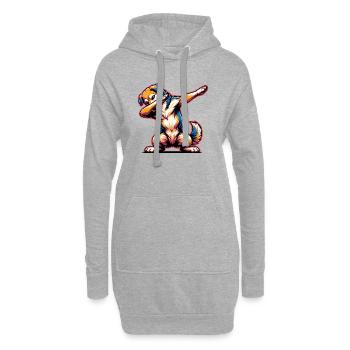 Cooler Dog - Dabbing - Sweat-shirt à capuche long Femme - gris chiné - Devant
