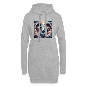 WIDDER \ Sternzeichen - Hoodie-Kleid - Grau meliert - Vorne