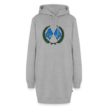 Flaggen USA Oklahoma im Lorbeerkranz - Hoodie-Kleid - Grau meliert - Vorne