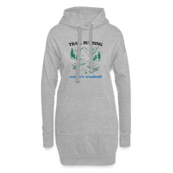 Trailrunning - Das Laufband der Natur - Hoodie-Kleid - Grau meliert - Vorne