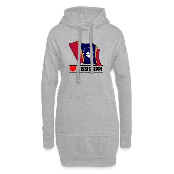 Hinweis Mississippi Herz MISSISSIPPI - Hoodie-Kleid - Grau meliert - Vorne