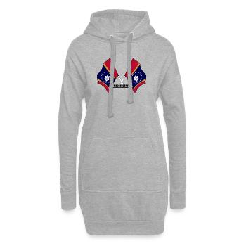 Zwei Flaggen mit dem Text MISSISSIPPI - Hoodie-Kleid - Grau meliert - Vorne