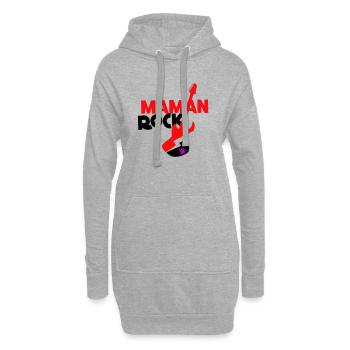 Maman rock - Sweat-shirt à capuche long Femme - gris chiné - Devant
