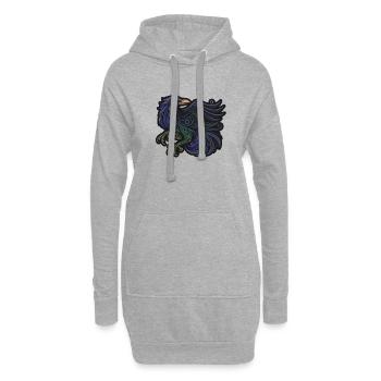 Stammes-Raben-Kunst - Hoodie-Kleid - Grau meliert - Vorne