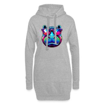Hippopotame - Sweat-shirt à capuche long Femme - gris chiné - Devant