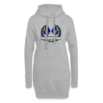 Drapeaux USA Kansas couronne de laurier bannière - Sweat-shirt à capuche long Femme - gris chiné - Devant