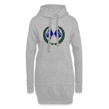 USA Wisconsin Flaggen im Lorbeerkranz - Hoodie-Kleid - Grau meliert - Vorne