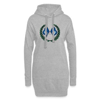 Fahnen USA Lousiane im Lorbeerkranz - Hoodie-Kleid - Grau meliert - Vorne