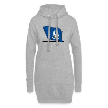 Drapeau Lousiane text banner - Sweat-shirt à capuche long Femme - gris chiné - Devant