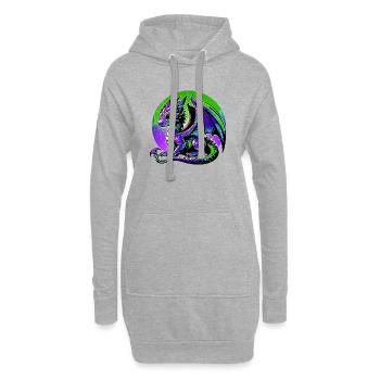 Drache - Hoodie-Kleid - Grau meliert - Vorne