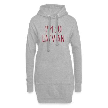 JE SUIS TELLEMENT LETTON Lettonie Lettland - Sweat-shirt à capuche long Femme - gris chiné - Devant