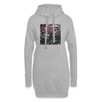 Des écrits colorés fous - Sweat-shirt à capuche long Femme - gris chiné - Devant