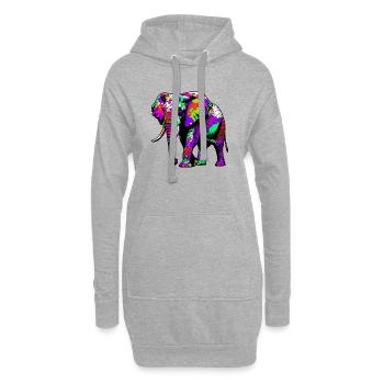 Elefant - Hoodie-Kleid - Grau meliert - Vorne