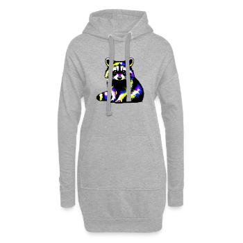 Raton laveur - Sweat-shirt à capuche long Femme - gris chiné - Devant
