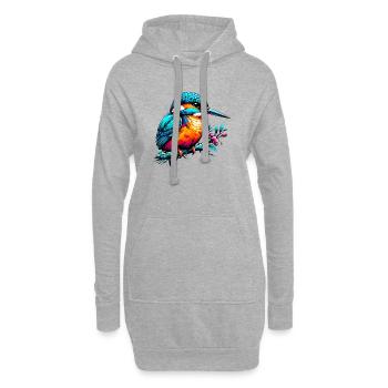 Martin-pêcheur - Sweat-shirt à capuche long Femme - gris chiné - Devant