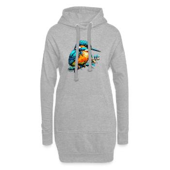 Martin-pêcheur - Sweat-shirt à capuche long Femme - gris chiné - Devant