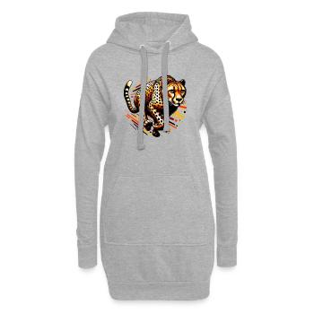 Guépard - Sweat-shirt à capuche long Femme - gris chiné - Devant