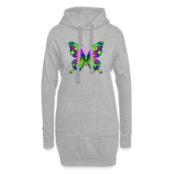 Papillon - Sweat-shirt à capuche long Femme - gris chiné - Devant