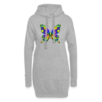 Papillon - Sweat-shirt à capuche long Femme - gris chiné - Devant