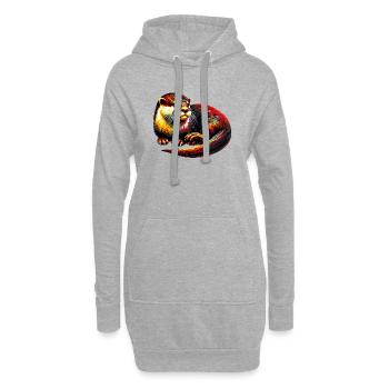 Loutre - Sweat-shirt à capuche long Femme - gris chiné - Devant