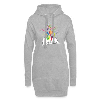 Buch mit bunten Buchstaben und Zahlen - Hoodie-Kleid - Grau meliert - Vorne