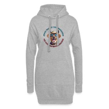 Deutscher Schäferhund: Jeder Tag am Strand - Hoodie-Kleid - Grau meliert - Vorne