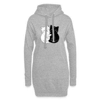 Chats mignons – simples et élégants - Sweat-shirt à capuche long Femme - gris chiné - Devant