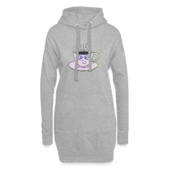 Süße Tasse - Hoodie-Kleid - Grau meliert - Vorne