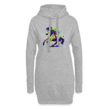 Cheval - Sweat-shirt à capuche long Femme - gris chiné - Devant