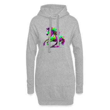 Pferd - Hoodie-Kleid - Grau meliert - Vorne
